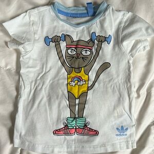 Mini Rodini x Adidas Cat Weightlifting T-shirt
